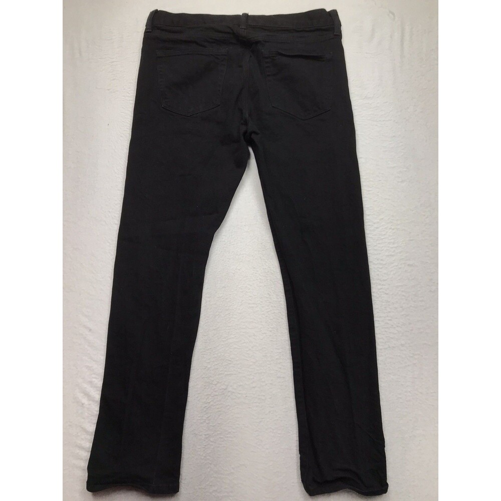 UNIQLO Selvedge Black Jeans Men 33x30 (33/32 tag) Slim Fit Straight Mid Rise - Picture 2 of 15
